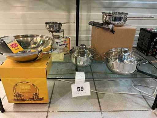 SSW 5-piece Cooking pot set and wok and accessories