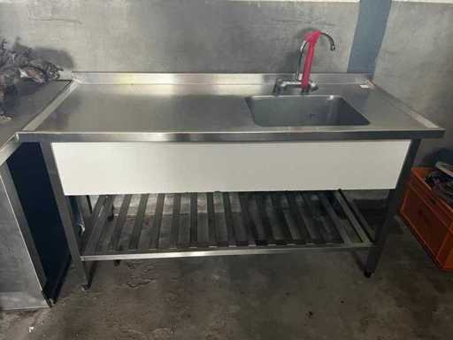 Stainless steel sink with countertop