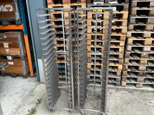 Stainless steel shelf trolley (2x)