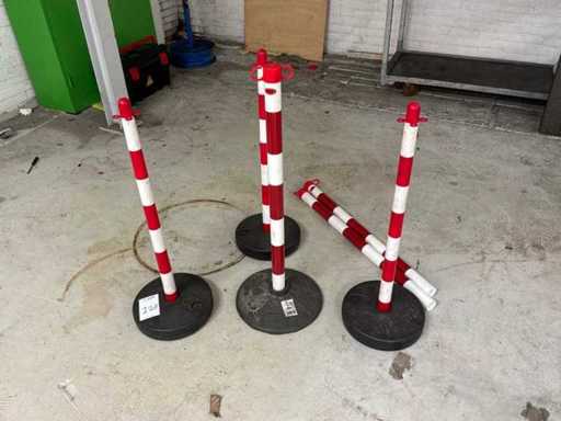Pilone barriera in plastica rosso/bianco (6x)