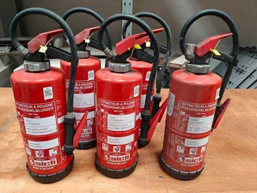 5x powder quick extinguisher - 9kg - Sicli
