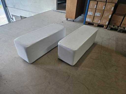 12x zitpoef lang wit 120cmx40x47cm h