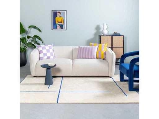 fonQ - Miękka sofa trzyosobowa - Bouclé - Cream - Zestaw sofy