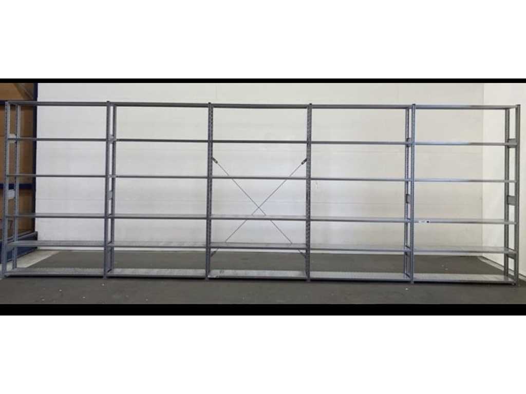 Shelving Length 6580 mm Height 2300 mm , Depth 300 mm 6 levels Second-hand