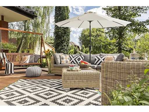 Parasol, Recht, achthoekige kantelbare diameter 3 m - Beige 