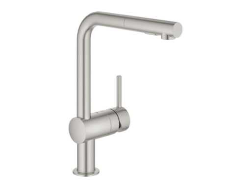 Grohe Venti Kitchen Mixer Tap with pull-out hand shower Stainless Steel