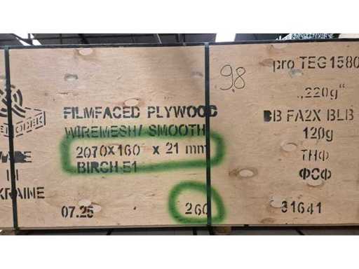 Fâșii lungi de placaj de placaj de beton. 2070x160x21 - 260pcs