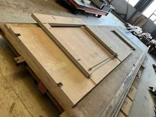 Garage préfabriqué en béton 8,81x3x2,6 mètres avec découpe de garage et porte de guichet et fenêtre en plastique