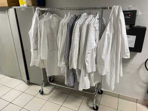 Rolling racks with gowns (2x)