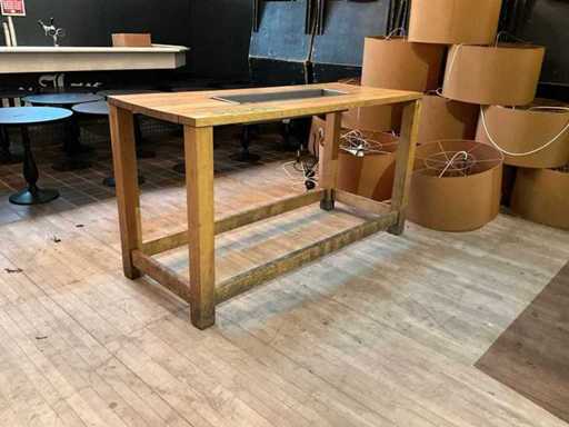 Table debout en chêne Perón avec plateau à glace