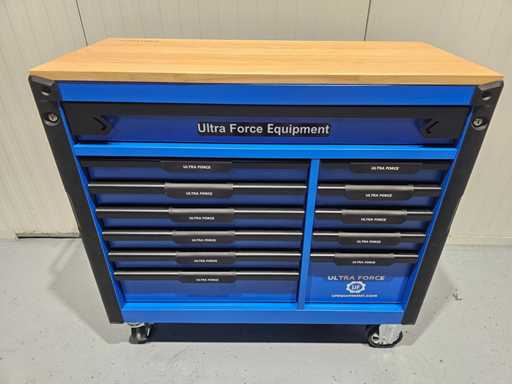 Ultra Force Equipment - Jumbo heavy duty- Tool trolley, 12 drawers incl 293 pcs tools