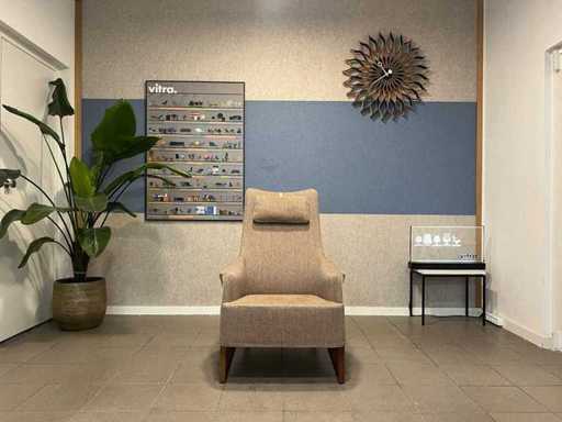 Material textil pentru fotoliu Giorgetti Mobius + lemn
