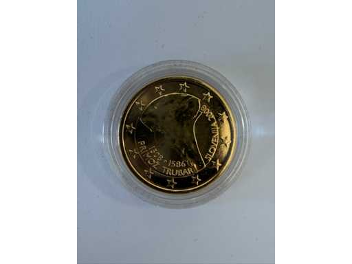 Slovenia placată aur cu 2 euro 2008