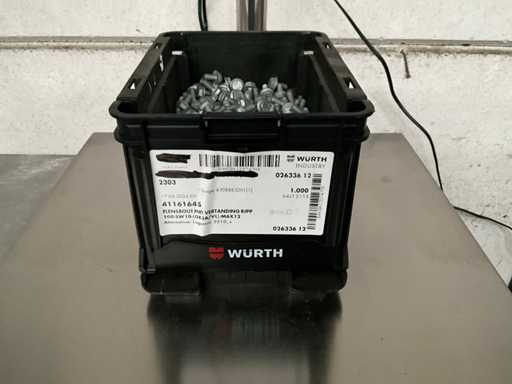 Würth 6,55 kg Flanschbolzen mit Verzahnung M6 x 12 in stapelbarer Schaufel
