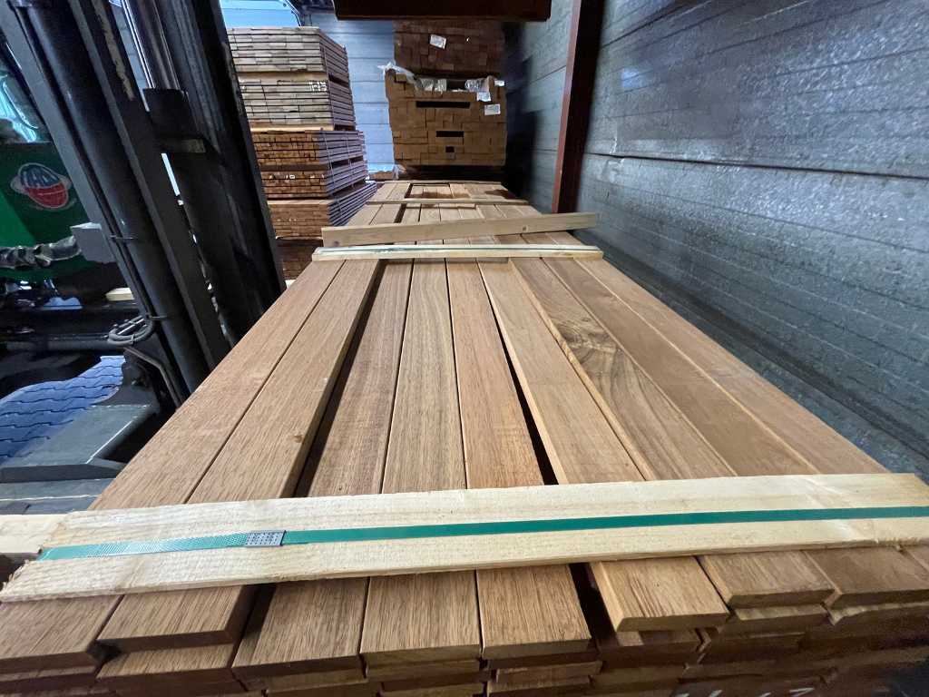 Guyana Teak hardwood planks planed 21x90mm, length 305cm (111x)