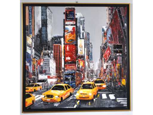 Antonio Palmieri – New York, Time Square - oil on canvas - 100x100 cm