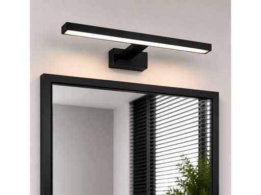 2 x LED Mirror / Painting Light 12W – 4200K Neutral White - Black – IP45 – LEYLEK-12
