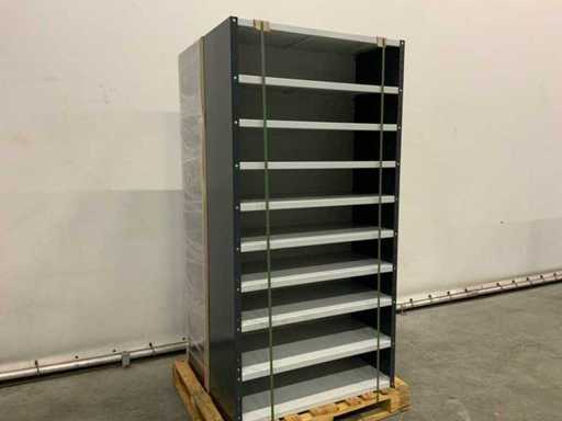 Povag offener Regalschrank – 10 Regale anthrazit/hellgrau