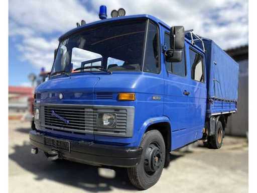 MERCEDES-BENZ 407D Dubbele Cabine Flatbed Zeil - THW - Oldtimer - Motor loopt - 69,089 km