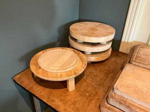 Houten serveerplateau’s (5x)