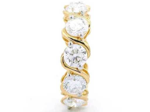18 Karaat geelgouden eeuwigheids ring met 3,15 ct. diamant