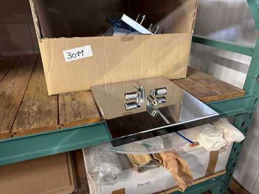 Conception de rose de plafond avec plusieurs connexions pour lampadaire pendante / lustre (chrome) (4x)