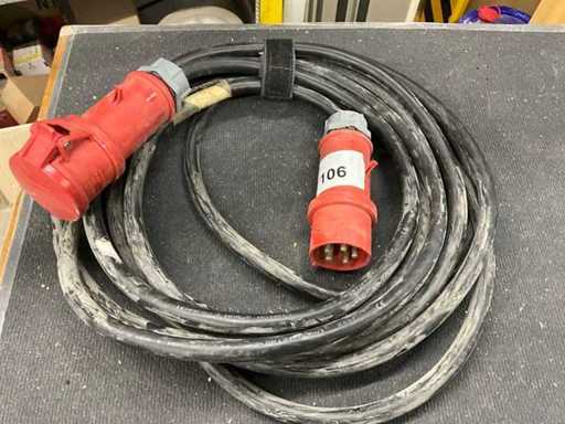 CEE 32 A Kraftstromkabel 10m lang H07 RNF 5x6mm2