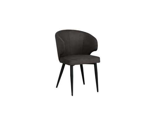 Colenis - Sara Eetkamerstoel - set van 50 - Grijs - Linnen Stof - Industrieel - Zwarte Poten