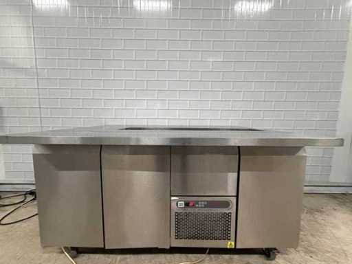 Novameta - Établi réfrigéré mobile en acier inoxydable avec saladière intégrée