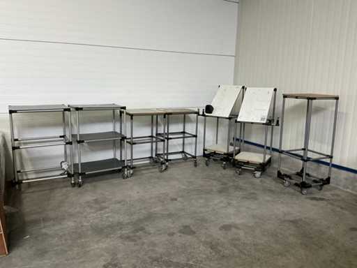 Transport trolley with shelves (7x)