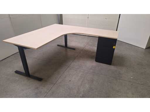 Orange – Eckschreibtisch mit Schublade