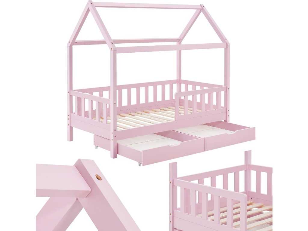 Children's bed 90 x 200 cm with 2-part bed box