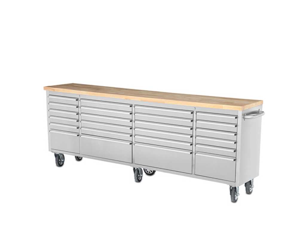 Stahlworks Werkbank Deluxe RVS 96 inch 15 drawers