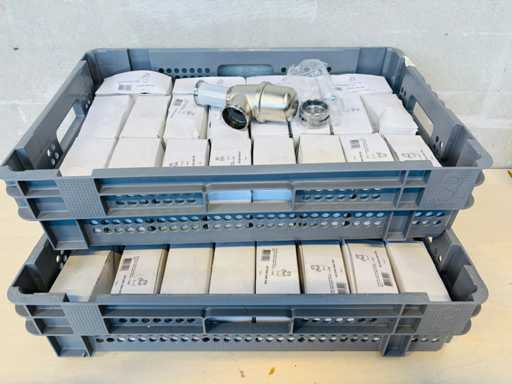 (X40) - Sifone per lavello in ottone placcato in nichel con base regolabile 