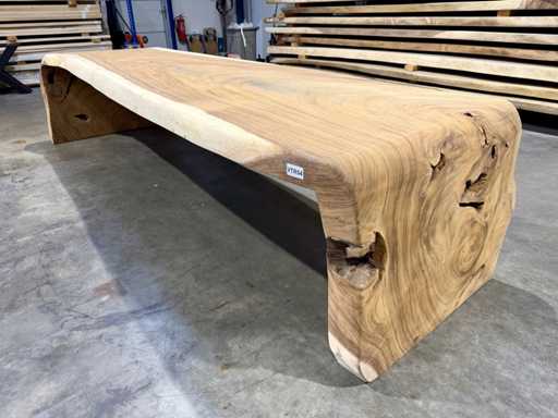 Unieke dubbele suar waterval boomstamtafel 350 cm.