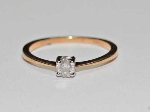 9 KT Yellow gold Ring With Natural Diamond