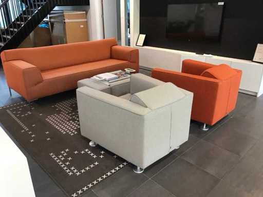 Canapé d’origine Designon avec 2 fauteuils et table basse