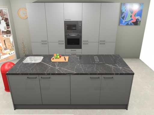 Häcker Concept130 Topsoft Pearl Grey Matt Island