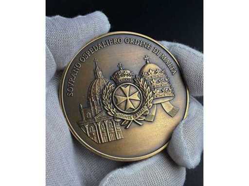 Johannes Paul II Medaille Malteserorden Vatican Knights of Malta Bronze