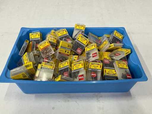 Rotadrill Assorti diverse schroeven RVS, messing en verzinkt (100x)