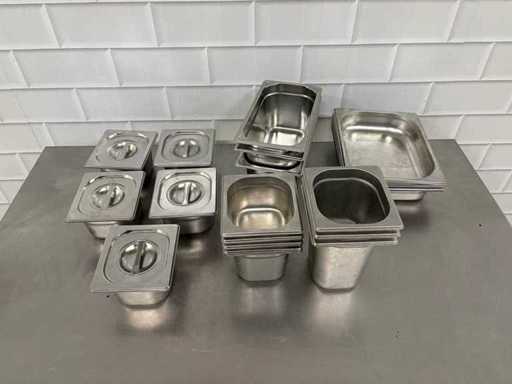 Stainless steel -Gastronorm containers (20x)