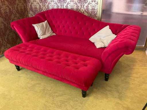 Chaise longue with stool