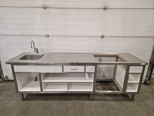 Werkbank - wastafel - buitenkeuken - 250 cm