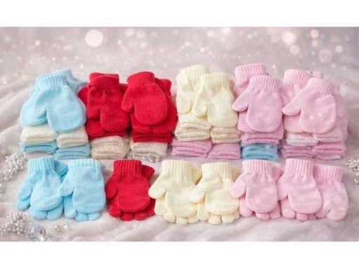 Set of 240 pieces of mittens gloves new baby