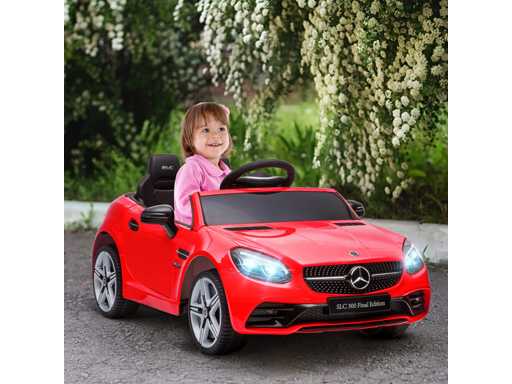 Voiture électrique enfants licence Mercedes SLC 300 12V V. Max. 5 Km/h effets sonores lumineux télécommande rouge