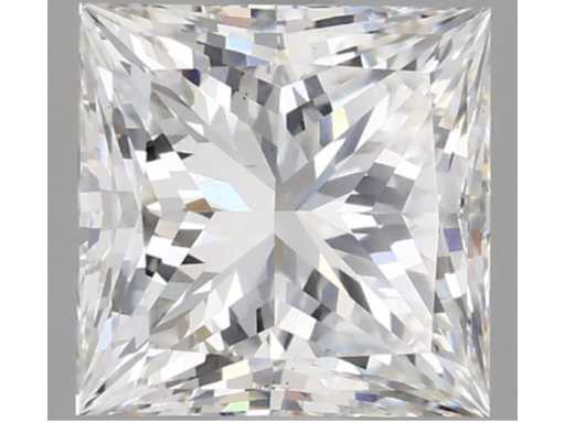 Diamond - approx. 4.00 carat Princess cut diamond (certified)