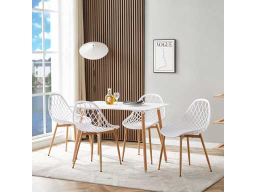 (x8 mix) Scandinavische eetstoelen met metalen poten