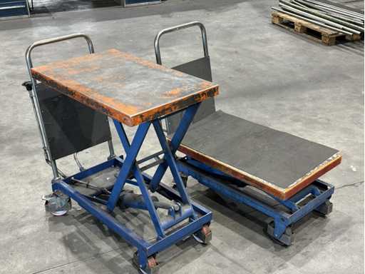   2 scissor lift tables 