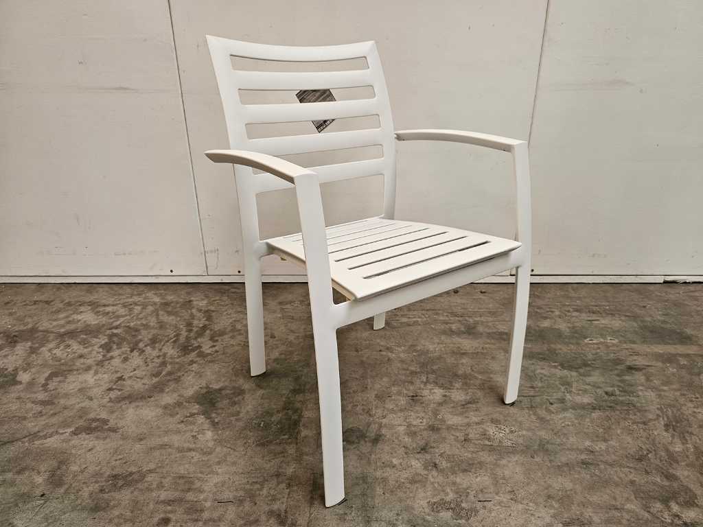 2 x Garden Prestige Chaise empilable en aluminium Aspen Blanc mat