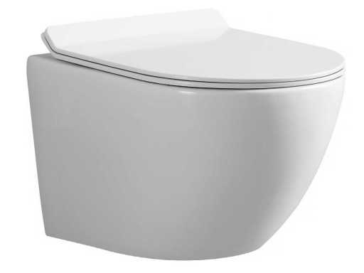 Mawialux built-in wall closet with toilet seat gloss white